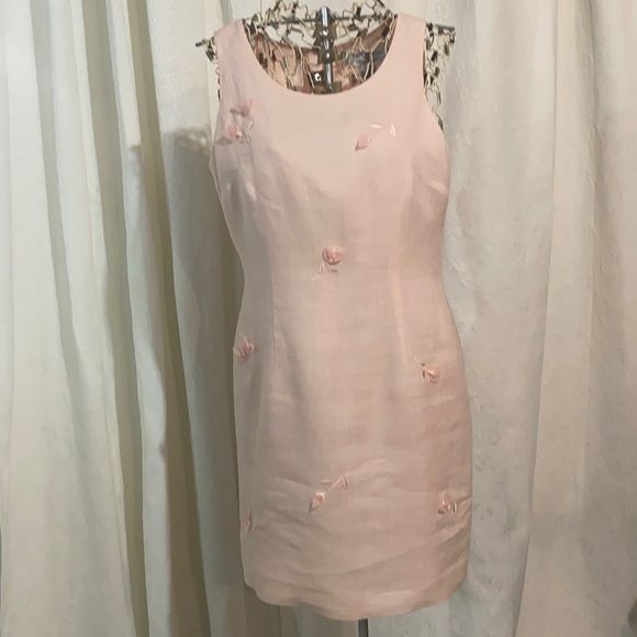 Debbie Shuchat Dresses & Skirts - Debbie Shuchat pink linen sheath dress.
